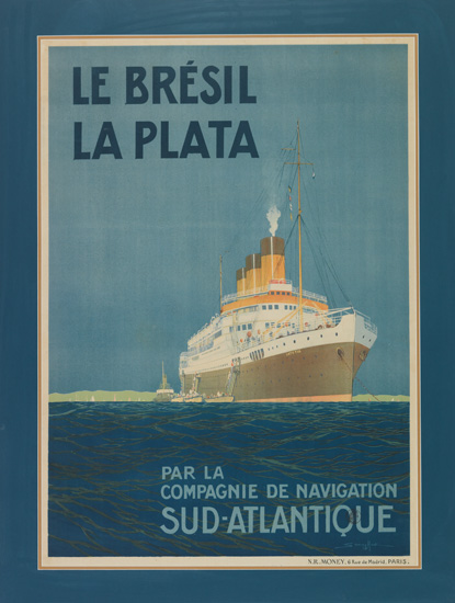 (COMPAGNIE de NAVIGATION SUD-ATLANTIQUE.) "Lutetia." Le Brésil / La Plata / par la Compagnie de Navigation / Sud-Atlantique.